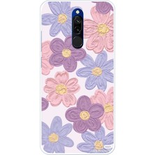 TechTree Redmi 8 Uyumlu Renkli Papatyalar Sulu Boya Baskılı Silikon Kılıf