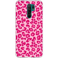 TechTree Redmi 9 Uyumlu Pembe Leopar Tasarımlı Baskılı Silikon Kılıf