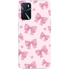 TechTree Oppo A16-A54-A55 Uyumlu Pembe Fiyonklar Baskılı Silikon Kılıf