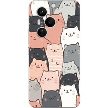 TechTree Honor 400 Pro Uyumlu Pufi Kedicikler Tasarımlı Baskılı Silikon Kılıf