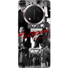 TechTree Honor Magic 7 Lite Uyumlu Kırmızı Mustafa Kemal Atatürk Imza Baskılı Silikon Kılıf