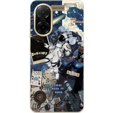 TechTree Redmi A5 Uyumlu Retro Astronot Tasarımlı Baskılı Silikon Kılıf
