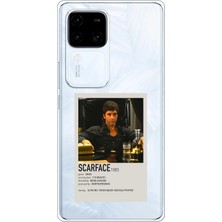 TechTree Vivo V30 Uyumlu Scarface Mini Poster Tasarımlı Baskılı Silikon Kılıf