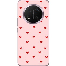 TechTree Honor Magic 7 Lite Uyumlu Kırmızı Minik Kalpler Baskılı Silikon Kılıf
