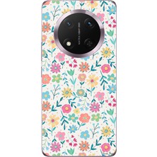 TechTree Honor Magic 7 Lite Uyumlu Dekoratif Çiçekler Baskılı Silikon Kılıf