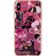 TechTree iPhone Xs Max Uyumlu Blackpink Kolaj Baskılı Silikon Kılıf