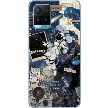 TechTree Vivo Y21S/Y33S/Y32 Uyumlu Retro Astronot Tasarımlı Baskılı Silikon Kılıf