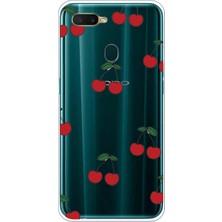 TechTree Oppo A5S-AX7-A12 Uyumlu Kirazlar Tasarımlı Baskılı Silikon Kılıf