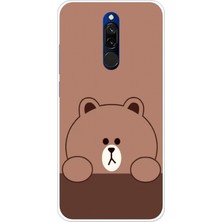 TechTree Redmi 8 Uyumlu Kahverengi Ayı Tasarımlı Baskılı Silikon Kılıf
