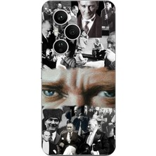 TechTree Honor 400 Pro Uyumlu Atatürk Renkli Kolaj Gözler Baskılı Silikon Kılıf