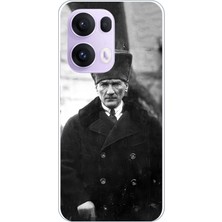 TechTree Oppo Reno 13 Pro Uyumlu Mustafa Kemal Atatürk Portre Baskılı Silikon Kılıf