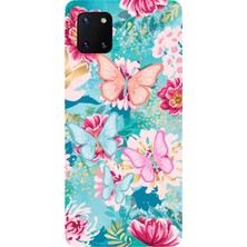 TechTree Samsung Galaxy Note 10 Lite Uyumlu Kelebekler ve Çiçekler Baskılı Silikon Kılıf