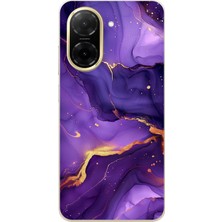 TechTree Redmi A5 Uyumlu Ametist Taşı Mor Mermer Baskılı Silikon Kılıf