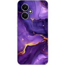 TechTree Honor 400 Uyumlu Ametist Taşı Mor Mermer Baskılı Silikon Kılıf