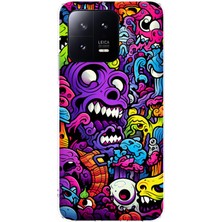 TechTree Xiaomi Mi 13 Uyumlu Psikodeli Renkli Canavarlar Baskılı Silikon Kılıf