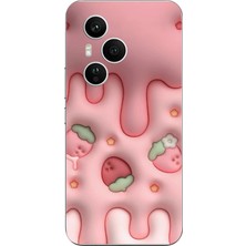 TechTree Honor 400 Pro Uyumlu Çilekli Pasta Baskılı Silikon Kılıf