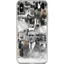 TechTree iPhone x - Xs Uyumlu Mustafa Kemal Atatürk Kolaj Baskılı Silikon Kılıf