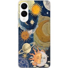 TechTree Samsung Galaxy S25 Edge Uyumlu Güneş ve Ay Evren Tasarımlı Baskılı Silikon Kılıf