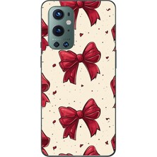 TechTree Oneplus 9 Pro Uyumlu Büyük Kırmızı Fiyonklar Baskılı Silikon Kılıf