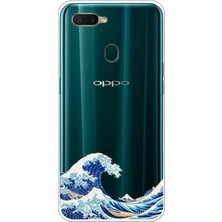 TechTree Oppo A5S-AX7-A12 Uyumlu Kanagawa Oki Nami Ura Dalgası Tasarımlı Baskılı Silikon Kılıf