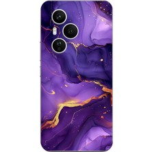 TechTree Honor 400 Pro Uyumlu Ametist Taşı Mor Mermer Baskılı Silikon Kılıf