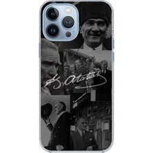 TechTree iPhone 13 Pro Max Uyumlu Kemal Atatürk Imza Baskılı Silikon Kılıf
