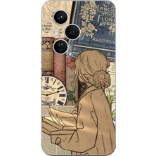 TechTree Honor 400 Pro Uyumlu Retro Gazete Kadın Tasarımlı Baskılı Silikon Kılıf