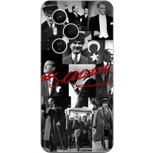 TechTree Honor 400 Pro Uyumlu Kırmızı Mustafa Kemal Atatürk Imza Baskılı Silikon Kılıf