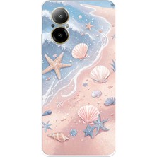 TechTree Realme 12 Lite - C67 Uyumlu Sahil Deniz Kabuğu Baskılı Silikon Kılıf