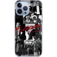 TechTree iPhone 13 Pro Max Uyumlu Kırmızı Mustafa Kemal Atatürk Imza Baskılı Silikon Kılıf