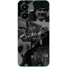 TechTree Vivo Y22S - Y35 Uyumlu Kemal Atatürk Imza Baskılı Silikon Kılıf