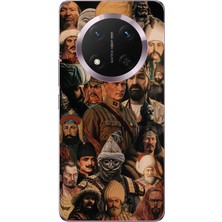 TechTree Honor Magic 7 Lite Uyumlu Türk Büyükleri Kolaj Baskılı Silikon Kılıf