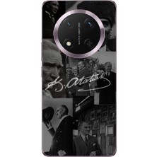 TechTree Honor Magic 7 Lite Uyumlu Kemal Atatürk Imza Baskılı Silikon Kılıf