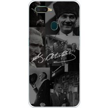TechTree Oppo A5S-AX7-A12 Uyumlu Kemal Atatürk Imza Baskılı Silikon Kılıf