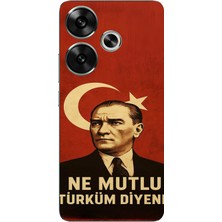 TechTree Poco F6 Uyumlu Ne Mutlu Türkiye Bayrak Atatürk Baskılı Silikon Kılıf
