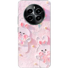 TechTree Realme 12 Pro - Pro Plus Uyumlu Sevimli Tavşanlar Baskılı Silikon Kılıf