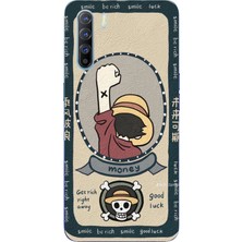 TechTree Oppo Reno 3 - A91 Uyumlu One Piece Dolar Baskılı Silikon Kılıf