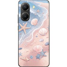 TechTree Poco X7 Pro Uyumlu Sahil Deniz Kabuğu Baskılı Silikon Kılıf