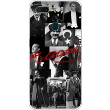TechTree Oppo A5S-AX7-A12 Uyumlu Kırmızı Mustafa Kemal Atatürk Imza Baskılı Silikon Kılıf