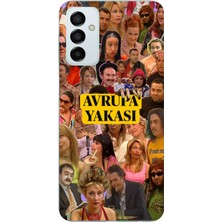 TechTree Samsung Galaxy M14 Uyumlu Avrupa Yakası Baskılı Silikon Kılıf