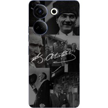 TechTree Tecno Camon 20 - 20 Pro 4g Uyumlu Kemal Atatürk Imza Baskılı Silikon Kılıf