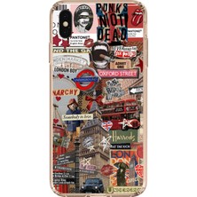 TechTree iPhone Xs Max Uyumlu Londra Baskılı Silikon Kılıf