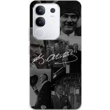TechTree Vivo Y29 Uyumlu Kemal Atatürk Imza Baskılı Silikon Kılıf