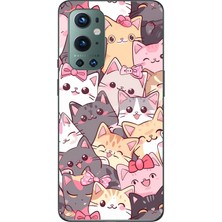 TechTree Oneplus 9 Pro Uyumlu Sevimli Kediler Baskılı Silikon Kılıf