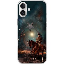 TechTree iPhone 16 Plus Uyumlu Atatürk At Üstünde Zafer Baskılı Silikon Kılıf
