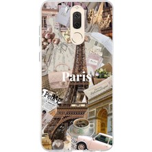 TechTree Huawei Mate 10 Lite Uyumlu Paris Kolaj Baskılı Silikon Kılıf