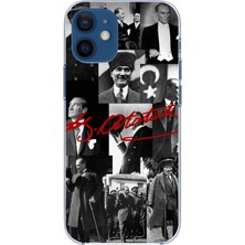 TechTree iPhone 12 Mini Uyumlu Kırmızı Mustafa Kemal Atatürk Imza Baskılı Silikon Kılıf