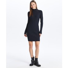 Lc Waikiki Yeni Sezon Dik Yaka Düz Uzun Kollu Elbise