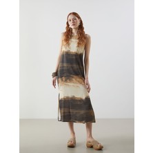 Lc Waikiki Yeni Sezon Bisiklet Yaka Desenli Elbise