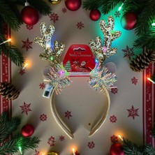 Işıklı Geyik Boynuzu Yılbaşı Taçı – Led’li Noel Parti Tacı - Işıklı Noel Geyik Tacı